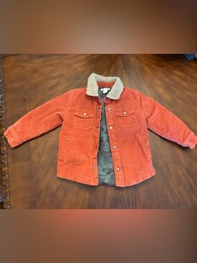 Cat & Jack Rust Orange Corduroy Sherpa-Trim Jacket
